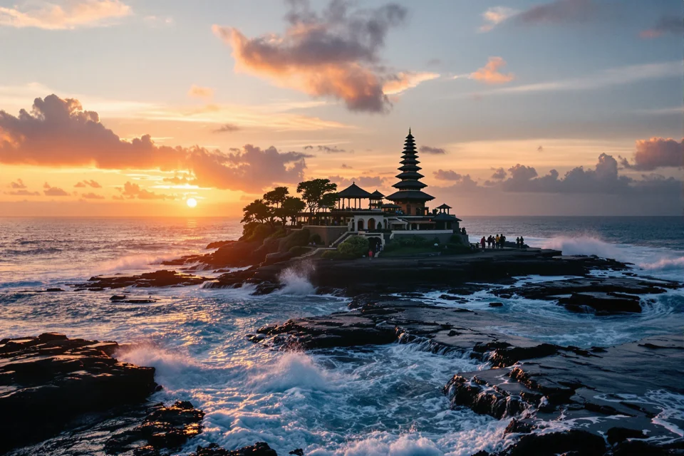 The Tanah Lot sea temple in Bali