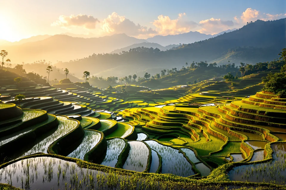 The Tegallalang rice terraces in Bali