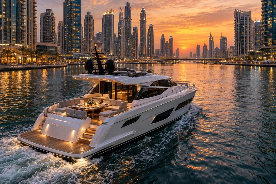 Dubai Marina Xclusive Yacht Sunset & Dinner Cruise