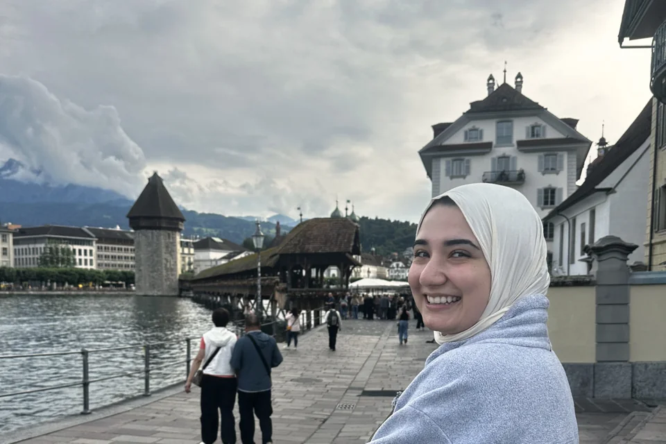 The Chapel Bridge and Water Tower in Lucerne, Switzerland