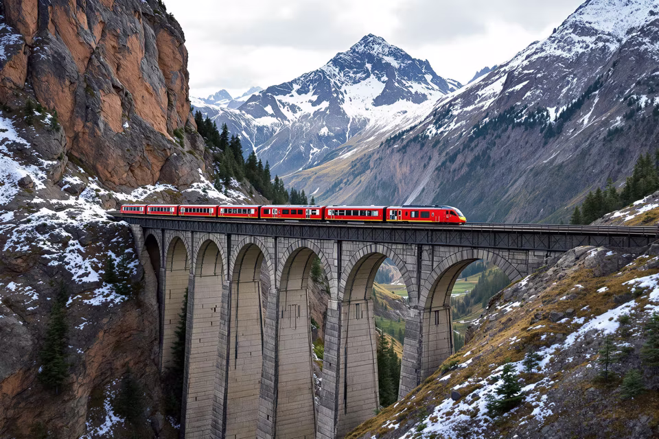 Alp treni ve viyadük, Graubünden
