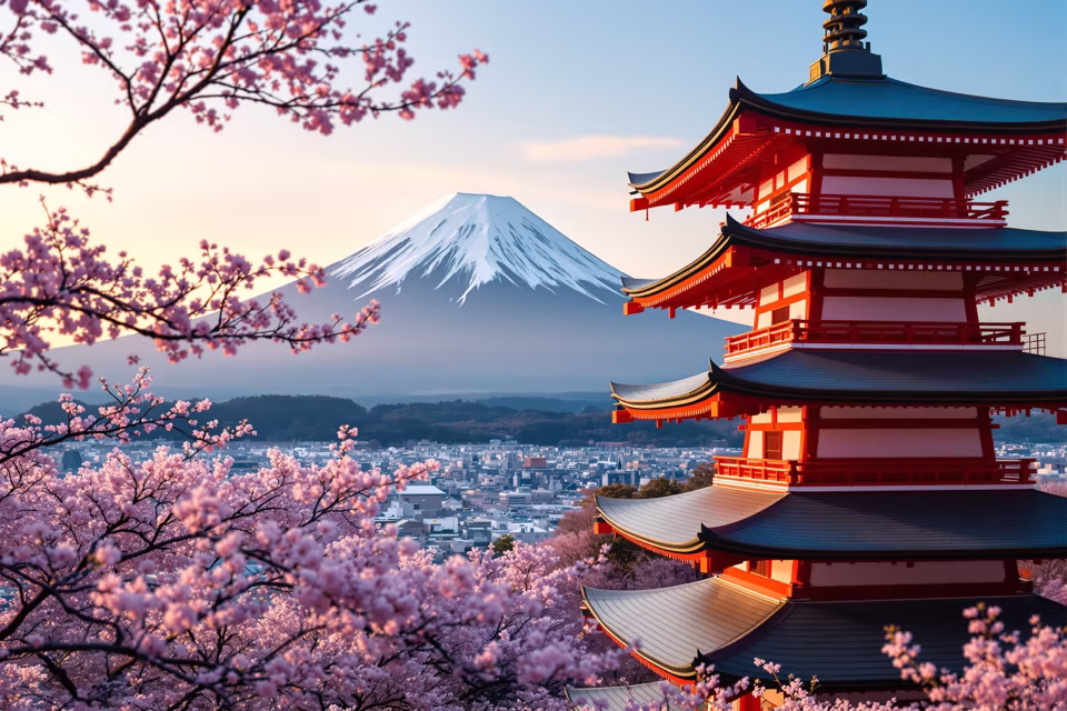 Fuji Dağı ve Chureito Pagodası