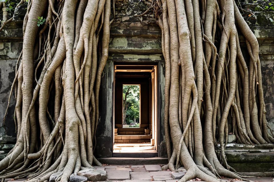 Ta Prohm among the tree roots