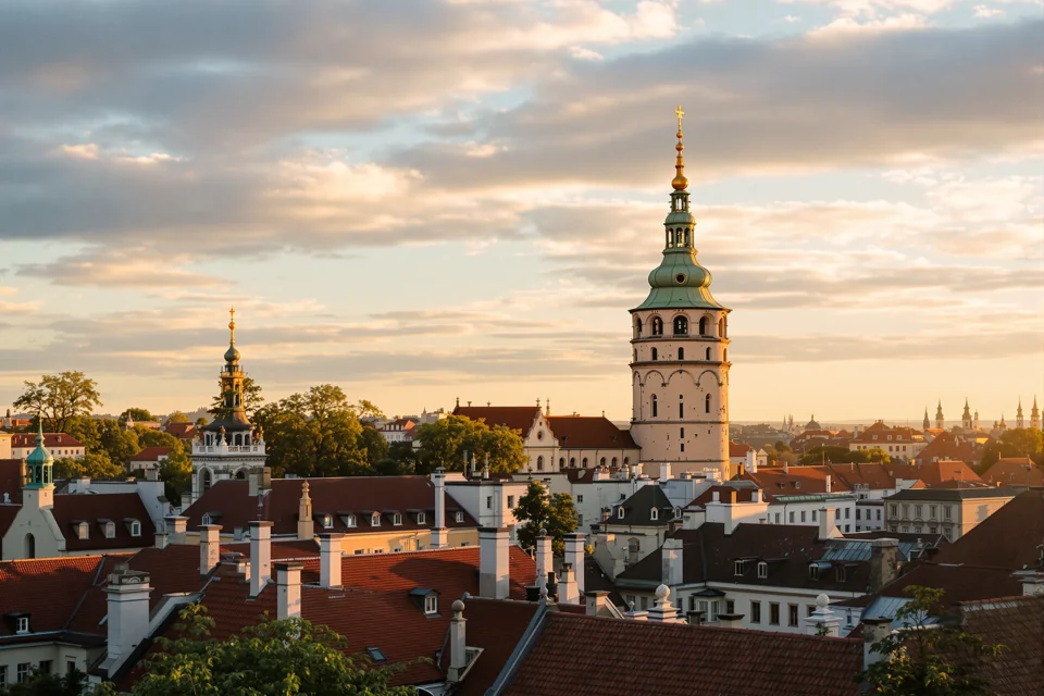 The baroque old town of Vilnius in Lithuania