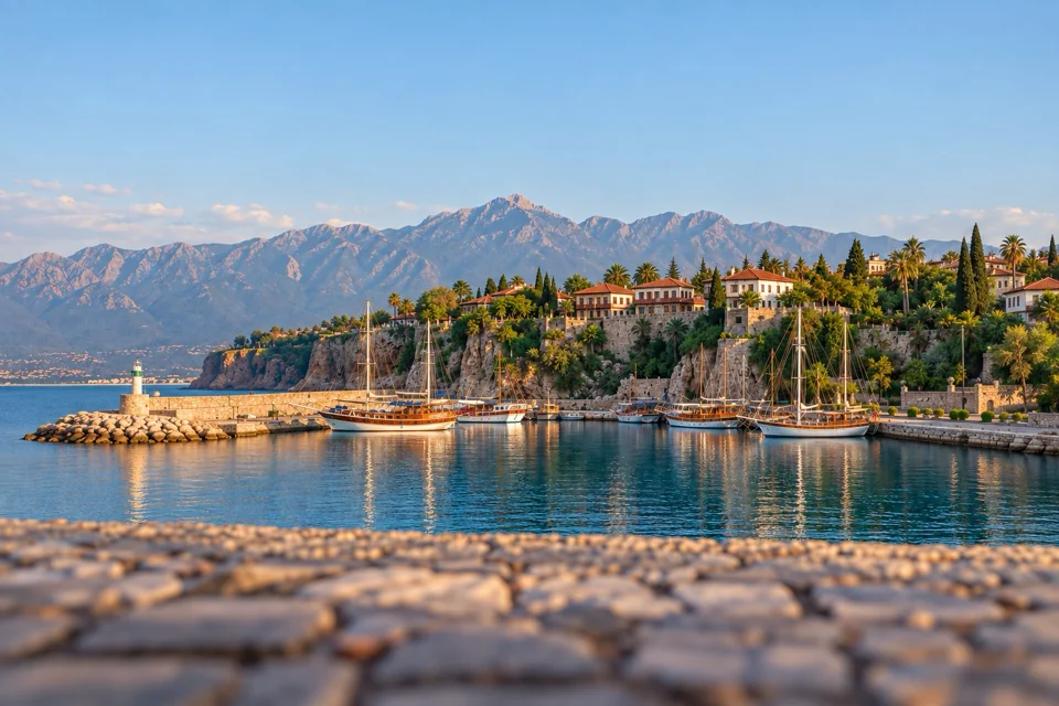 Antalya Kaleiçi’nde eski liman ve guletler