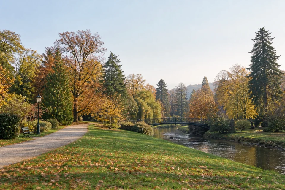 Lichtentaler Allee and the Oos stream in Baden-Baden