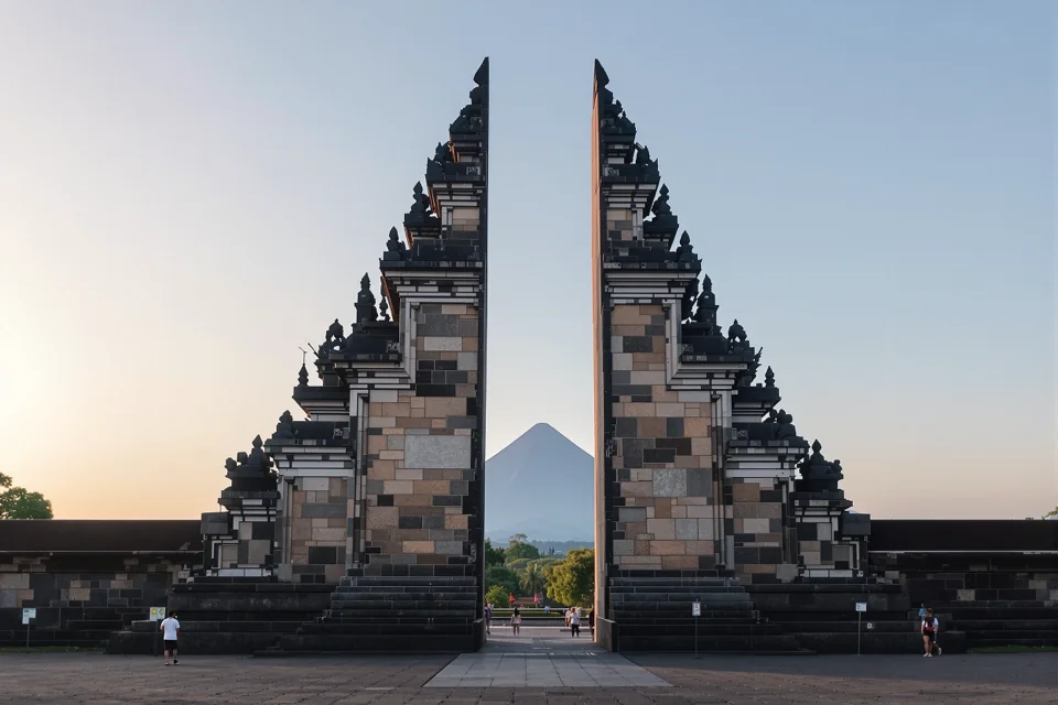 The split gate of Lempuyang and Mount Agung