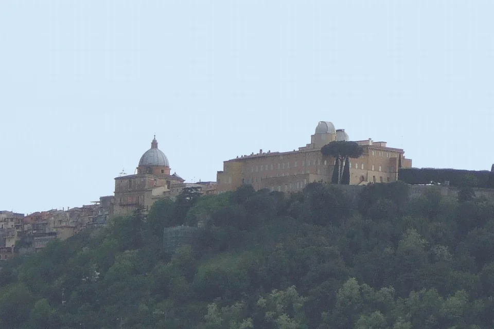The Papal Palace and dome on the wooded hilltop of Castel Gandolfo