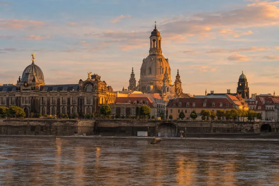 The stone dome of the Frauenkirche in Dresden
