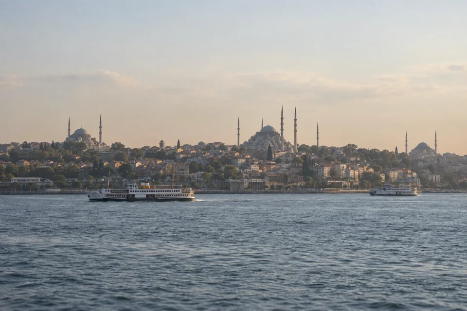 The skyline of the historic peninsula seen from the Golden Horn in Istanbul