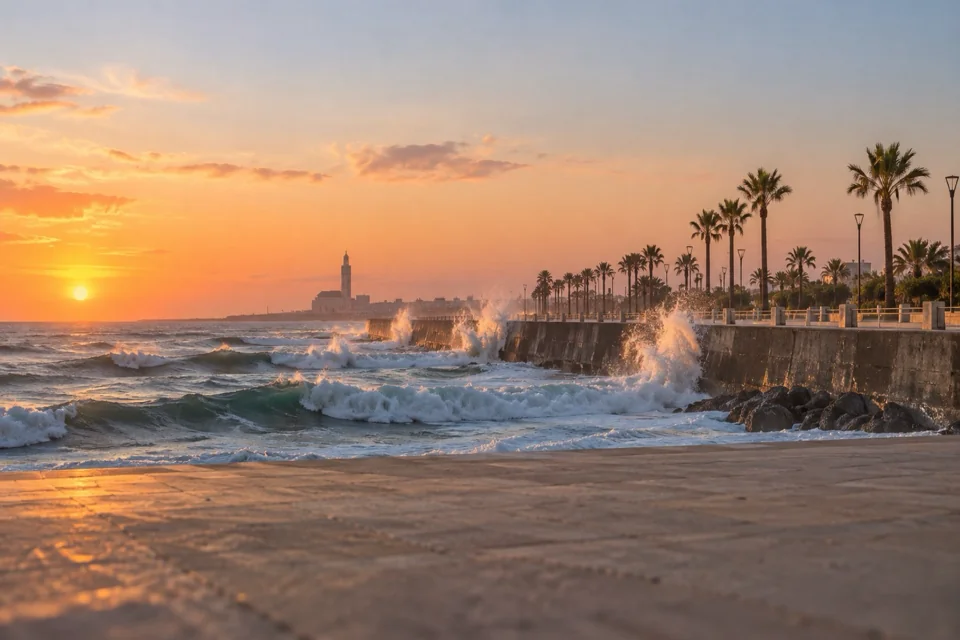 The Atlantic coast road in Casablanca
