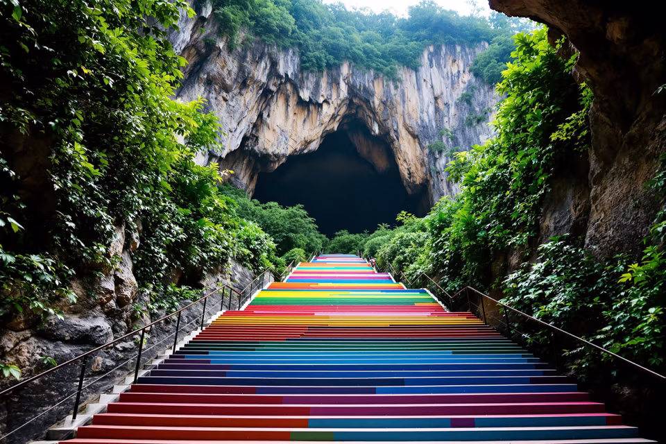 Batu Mağaraları'nın gökkuşağı merdiveni, Kuala Lumpur