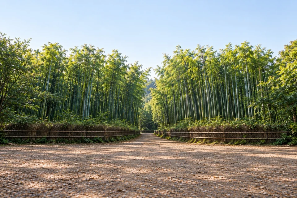 A path through a bamboo grove in Kyoto