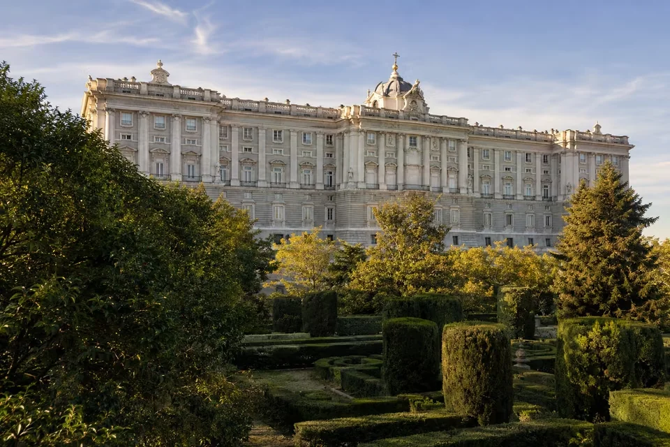 The facade of the Royal Palace of Madrid
