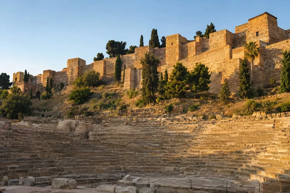 The walls and gardens of the Alcazaba in Malaga