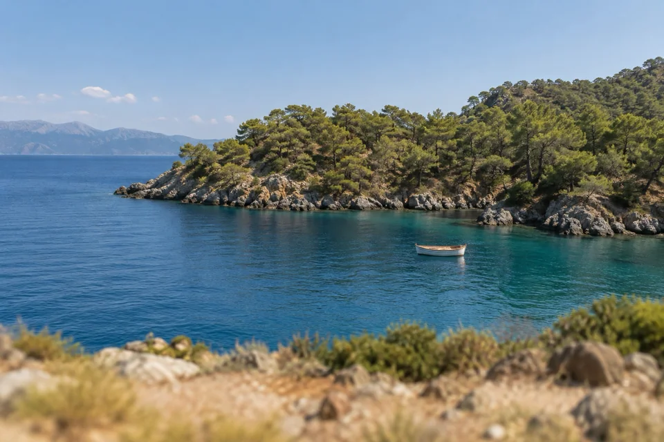 Marmaris yarımadasında çamlı burun ve koy