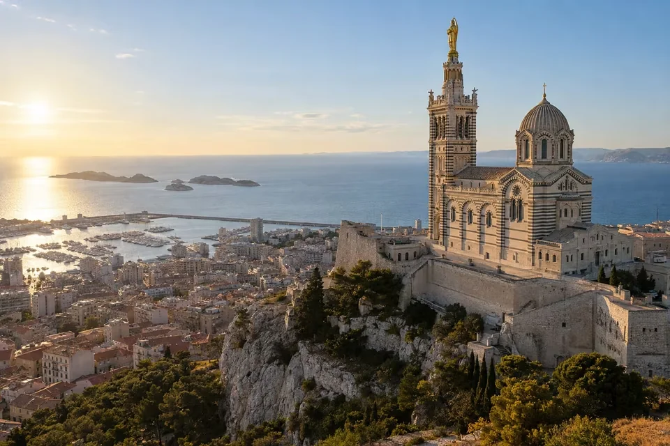 Notre-Dame de la Garde looking down over Marseille