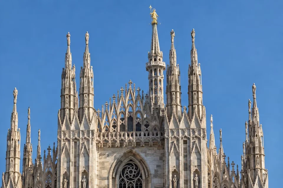 The marble spires of Milan Cathedral