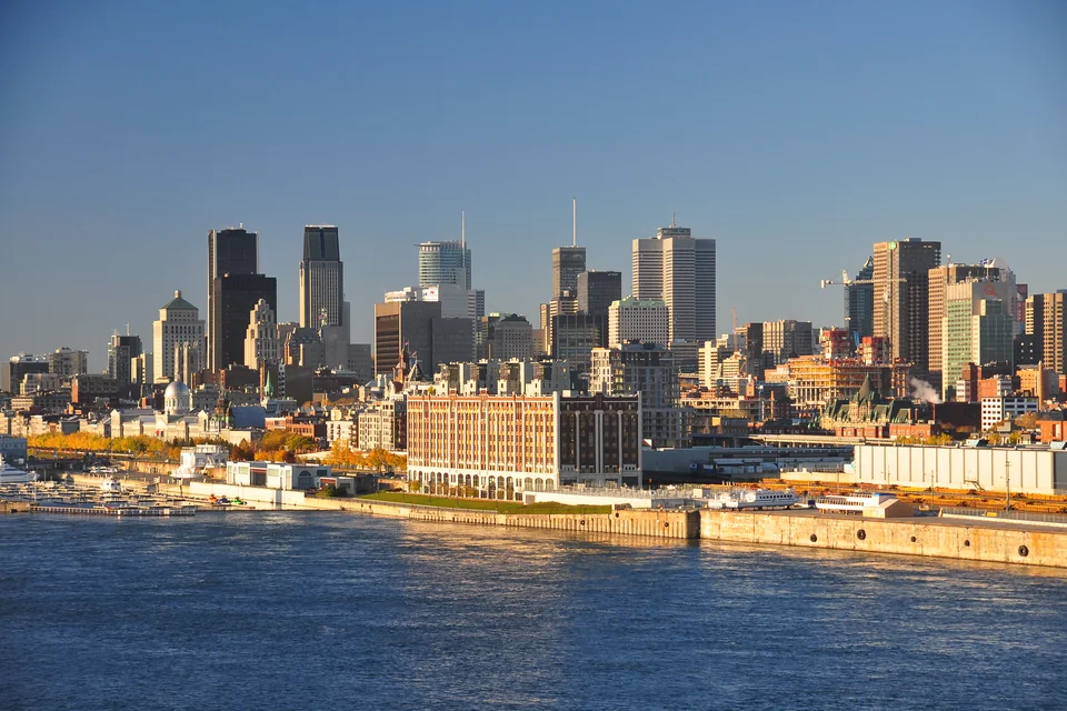 The Old Port and the downtown skyline on the Saint Lawrence River, Montreal