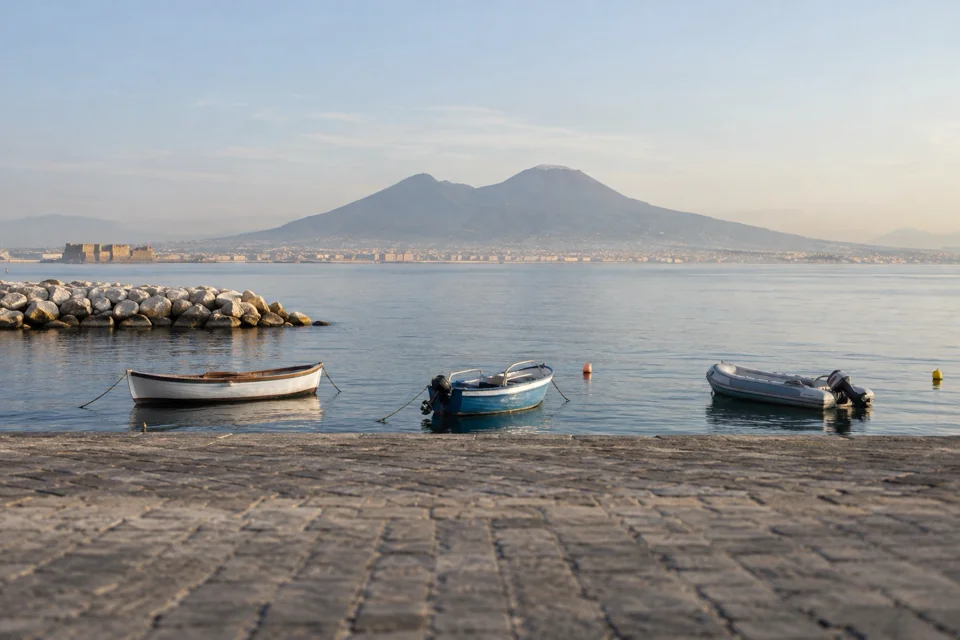 The Bay of Naples with Vesuvius across the water
