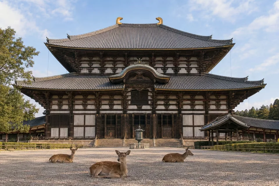 The Great Buddha hall of Todai-ji in Nara