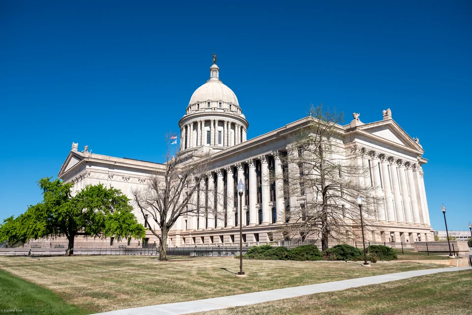 The domed and colonnaded Oklahoma State Capitol in Oklahoma City
