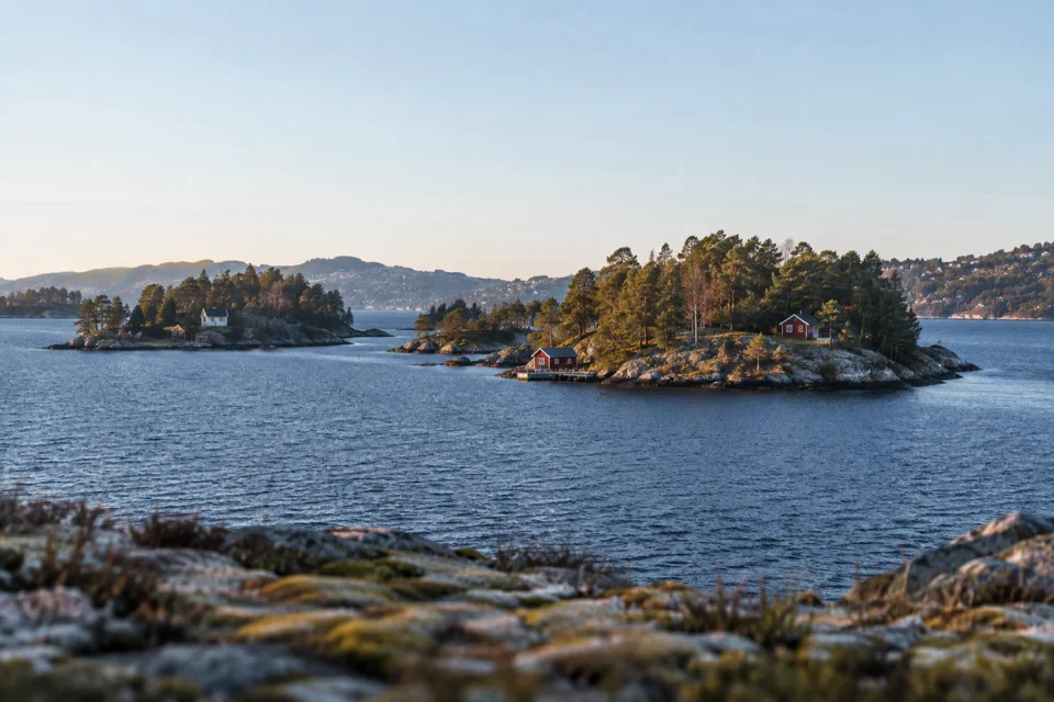 Oslo'da ormanlık adalarıyla fiyort