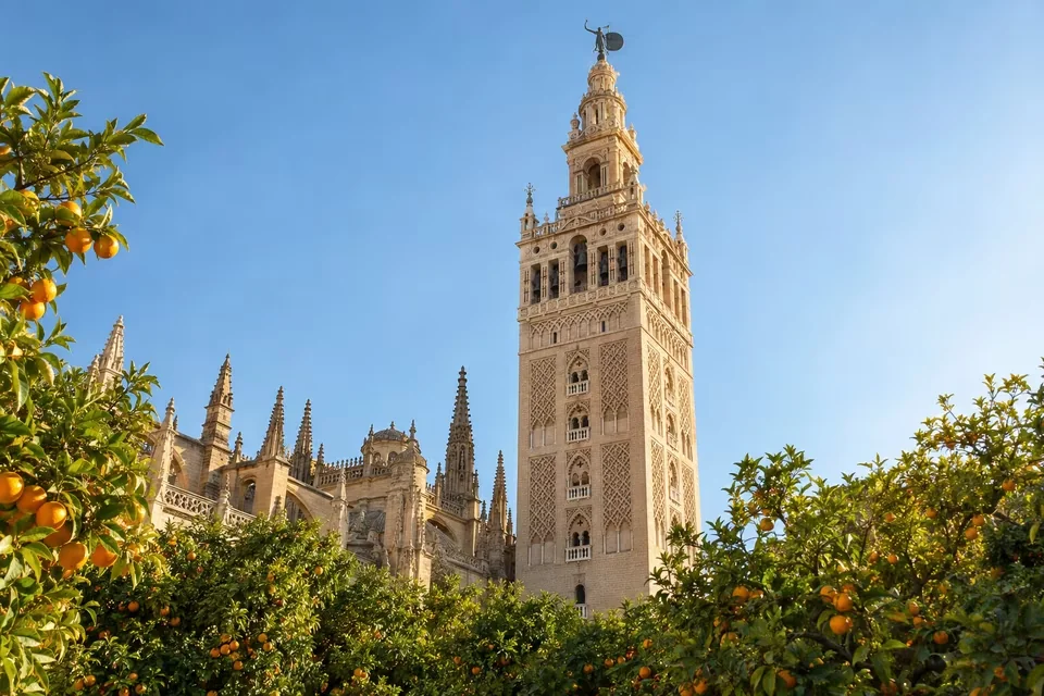 The Giralda tower and the cathedral in Seville