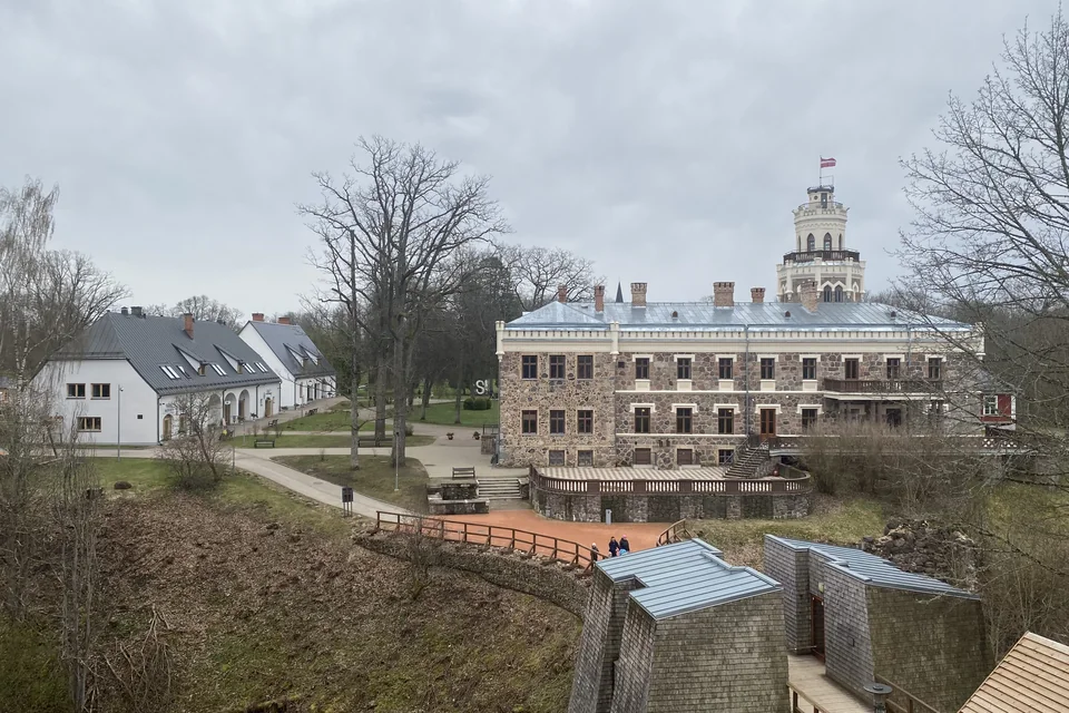 The New Castle and its grounds seen from the old castle in Sigulda