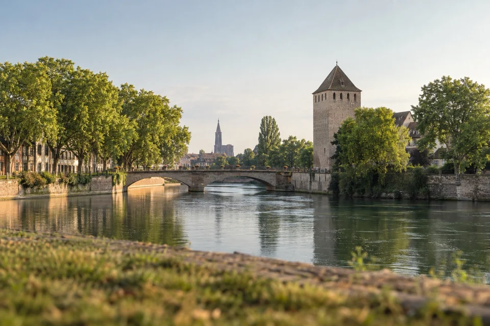 The river Ill and its plane-tree banks in Strasbourg