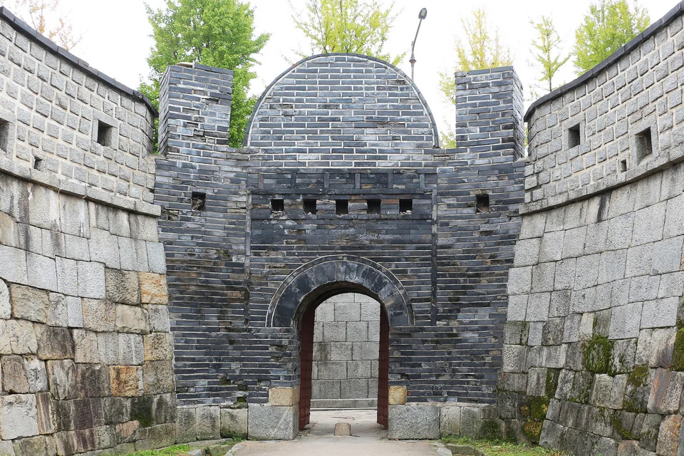 An arched stone gate of Hwaseong Fortress in Suwon