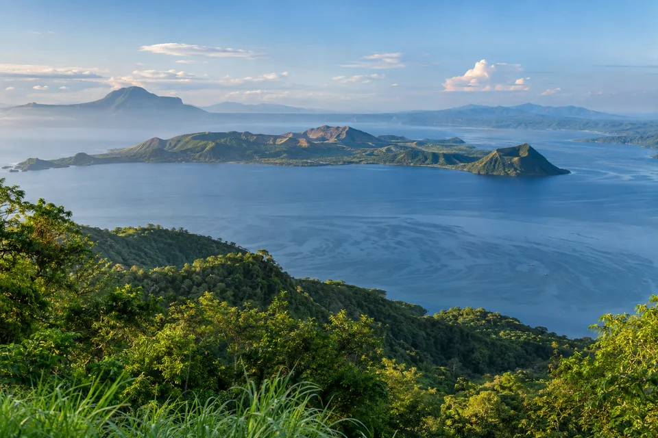 Taal Lake and the Taal Volcano island seen from the Tagaytay ridge