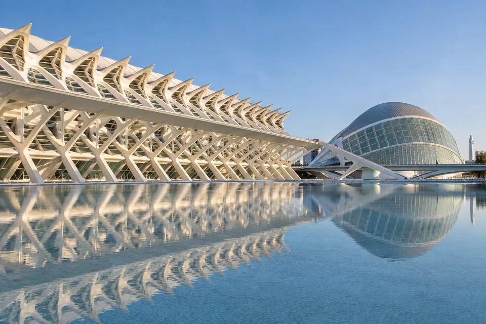 The white shells of the City of Arts and Sciences in Valencia