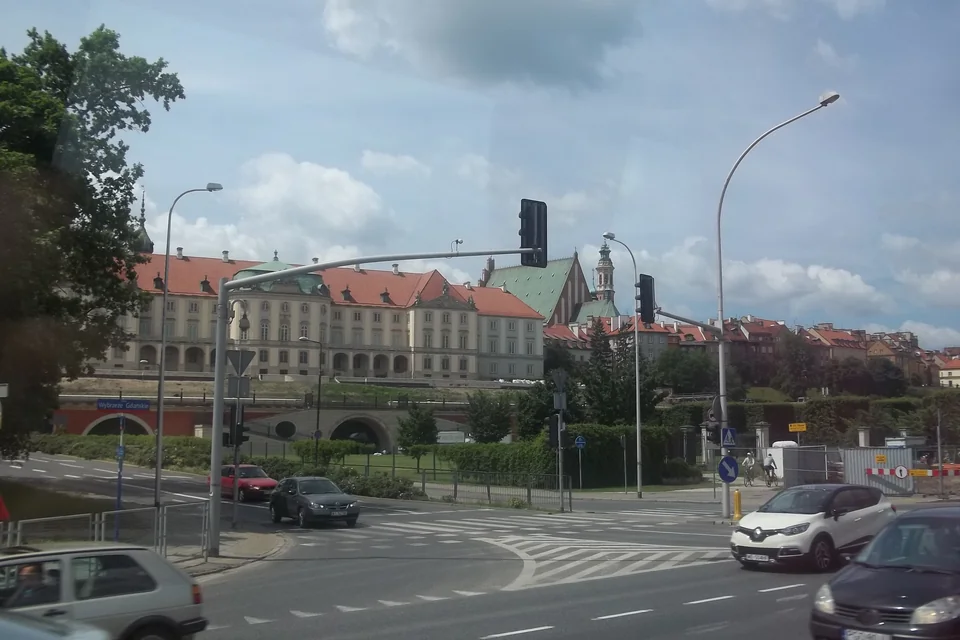 The historic Royal Castle facade near Castle Square in Warsaw