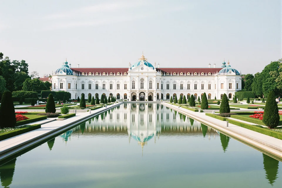 The baroque Belvedere Palace and its formal gardens in Vienna