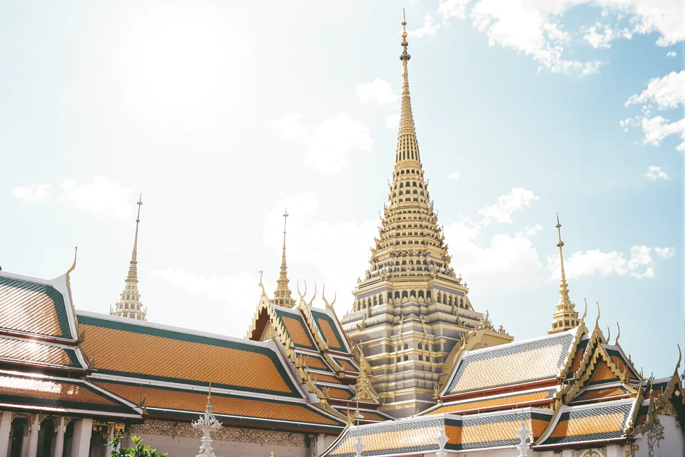 The gilded spires of the Grand Palace in Bangkok