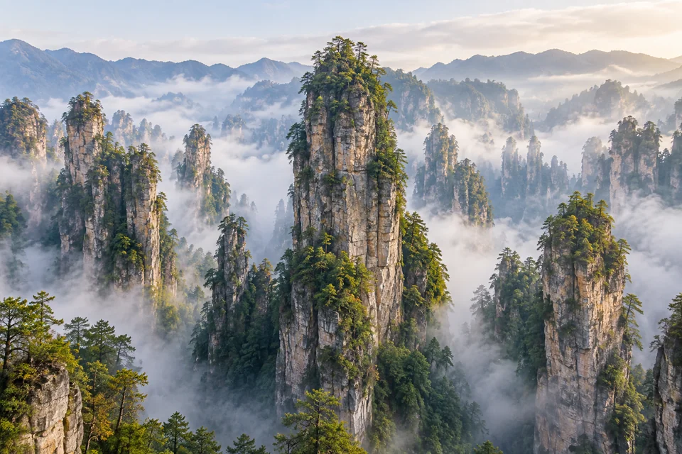 Zhangjiajie taş sütunları