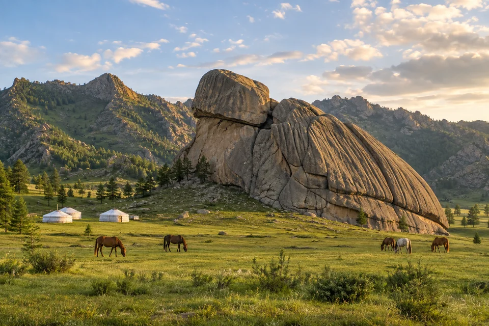 Terelj, Kaplumbağa Kayası ve gerler, Moğolistan