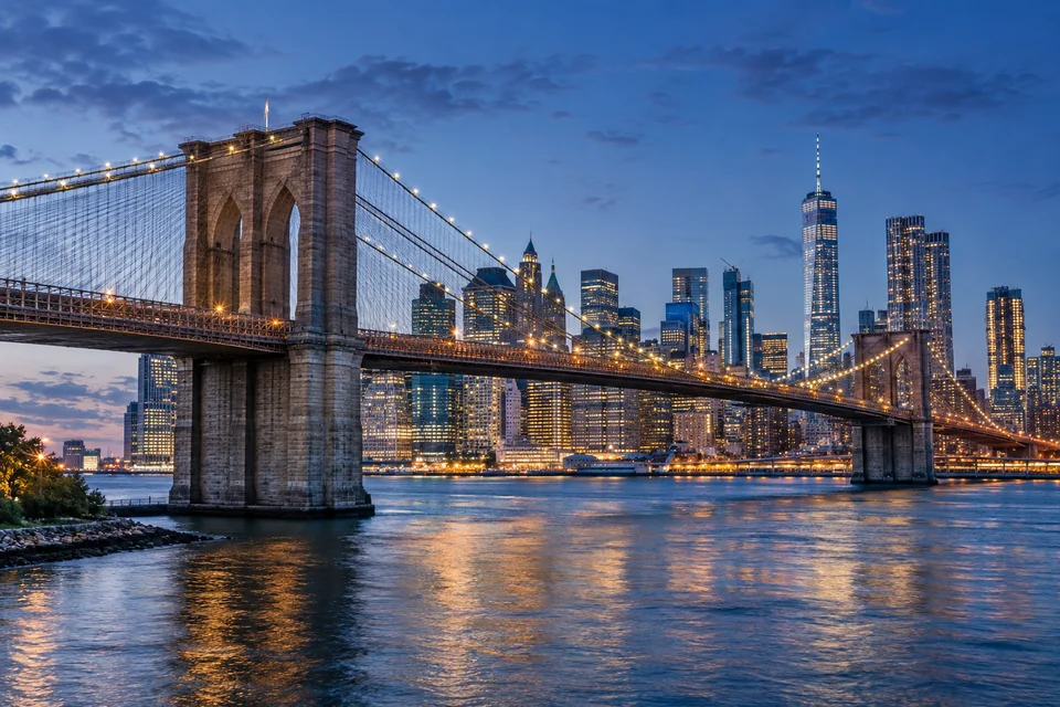 Brooklyn Köprüsü ve Manhattan, New York