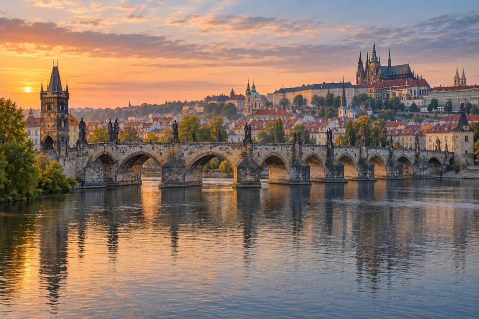Karlův Köprüsü ve Prag Kalesi