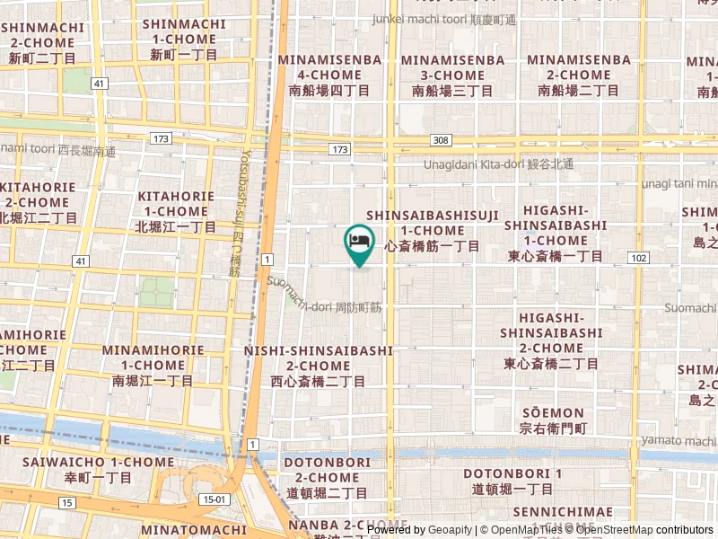 Hearton Hotel Shinsaibashi konumu