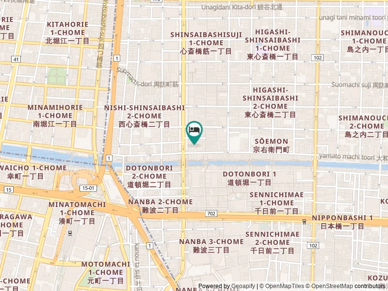 Cross Hotel Osaka konumu
