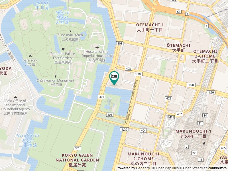 Palace Hotel Tokyo konumu