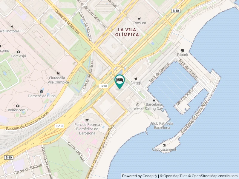 Hotel Arts Barcelona konumu